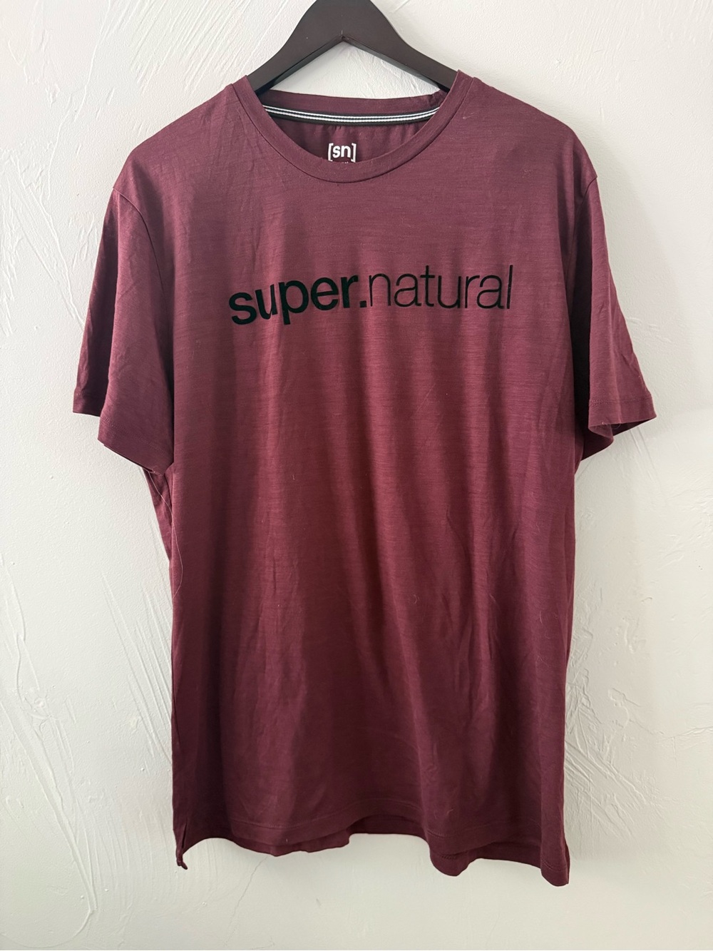 super.natural Merino Wool T-Shirt | Men’s XXL | Burgundy
